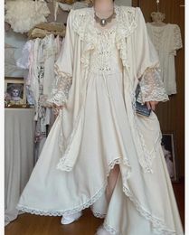 Women's Sleepwear Romantic Dressing Gown Charming French Court-Style Sleep Robe Set Elegant Loungewear For Restful Nights Morning Strolls