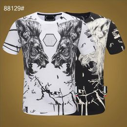 PP Men's T-shirt Summer rhinestone Short Sleeve Round Neck shirt tee Skulls Print Tops Streetwear M-xxxL 88129235W