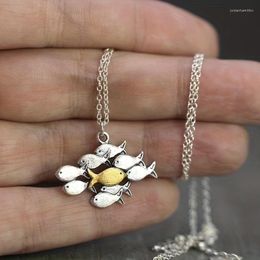 Pendant Necklaces Summer Inspirational Little Goldfish Earrings For Women Korean Edition Simple Asymmetric Necklace Jewellery Accessories Gift