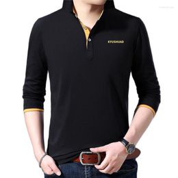 Men's Polos ARCSINX Brand Polo Shirt Men Long Sleeve Cotton Man Plus Size 5XL 4XL 3XL Spring Autumn Casual Korean Mens Shirts