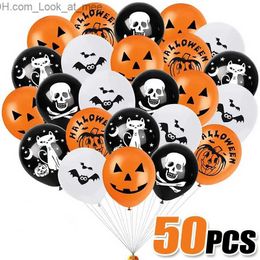 Other Event Party Supplies 10-50pcs Halloween Balloons Large Latex Balloon Black Orange Pumpkin Spider Inflatable Balls Toys Globos Halloween Party Decor Q231010