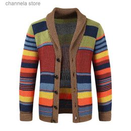 Men's Sweaters 2023 Spring Fashion Men's V-Neck Collar Cardigan Sweater Slim Fit Cable Knit Patchwork Merino Woollen Long Sleeve Casual Male T231010