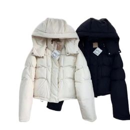 Luxo para baixo jaqueta puffer jaqueta feminina jaqueta de inverno puff com capuz designer parka mulheres casaco com zíper inverno quente outwear marca senhoras moda casaco curto S-L