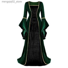 Theme Costume Women Renaissance Irish Deluxe Velvet Dress Victorian Mediaeval Long Dress Retro Fancy Gown Halloween Cosplay Come Plus Size Q231010