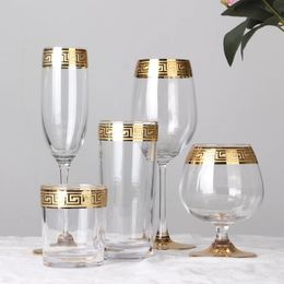 Mugs Luxury Wine Crystal Glasses Transparent Champagne Brandy Whisky Glass Cup Home Unleaded Bar Wedding Party Drinkware Barware 231010