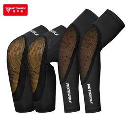 Elbow Knee Pads Motowolf CE Certified Summer Motocross Knee Pads Elastic Breathable Motorcycle Elbow Protector Adult Mtb Cycling Moto Protection 231010