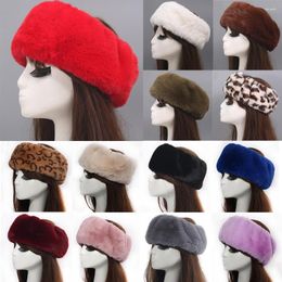 Berets 2023 Russian Style Winter Hats For Women Thick Furry Faux Fur Fluffy Hat Beanies Warm Skiing Empty Top Ear Protection