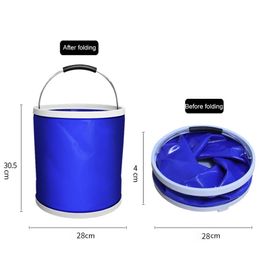 Buckets 20L portable bucket outdoor travel water storage bag waterproof fishing foldable car supplies 231009