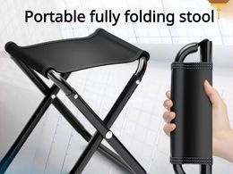 Outdoor folding stool, portable thickened fishing stool, Oxford cloth chair, travel camping Maza