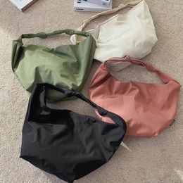 Evening Bags Waterproof Fabric Handbags Solid Colour Shoulder Bag Dumpling Hobos Large Capacity Nylon Big Tote Canvas Crossbody