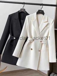 Women's Jackets 2023 Suit Coat Women's Spring Autumn New Fashion White Blouse Blazers for Women Chic and Elegant Woman Jacket Casual Slim J231010