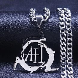 Pendant Necklaces 3 Rabbits AFI Stainless Steel Chain For Women Men Silver Color Necklace Jewelry Chaine Collier N4324S06284P