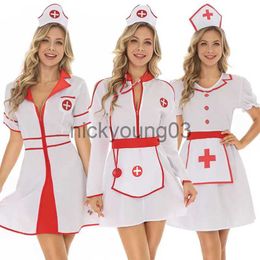 Theme Costume Carnival Halloween Lady Head Nurse Costume Classic Hospital Uniform Temptation With Hairhoop Cosplay Fancy Party Dress x1010