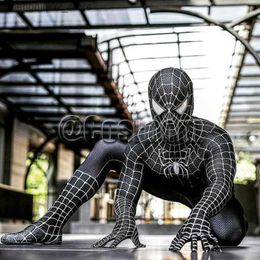 Theme Costume Tobey Maguire Come Black/Red Raimi Spider Man Cosplay Superhero Zentai Suit Halloween Comes for Adults/Kids Q240307