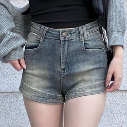 Women's Shorts Casual Fashion Style Blue Denim For Summer Spicy Girl High Waisted Tight Bottomed Wide Leg 2023