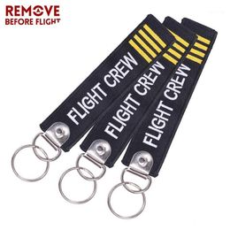 Keychains 30 PCS LOT Flight Crew Keychain For Aviation Gift Embroidery Key Chain Fashion Jewelry Promotion Christmas Gifts1290E