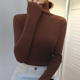 Women's Sweaters WEIRDO Autumn Winter Knitted Jumper Tops turtleneck Pullovers Casual Women Shirt Long Sleeve Tight Sweater Girls 231009