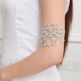 Link Chain Wedding Women Bridal Bracelet Arm Bride Jewellery Upper Armband With Rhinestones Ankle ANKLET Bracelets258u