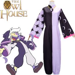 Anime The Owl House King Eda Cosplay Costume Adult Women Jumpsuit Purple Black Uniform Girl Bodysuit Halloween Party