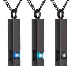 Chains 3Pcs Crystal Cremation Jewellery For Ashes Silver Urn Necklace Ashes Birthstone Cube Urns Memorial Pendant306o