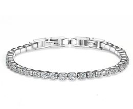 Women Stainless Steel Tennis Bracelet Cubic Zirconia Stones Crystals Hip Hop Jewelry 19cm304v73909282409144