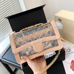 Designer Jelly Shoulder Bag Transparent Bag Clear Pvc Messenger Fashion Women Pink Small Tote Laser Holographic Handbag Female Beach Wallet Purse