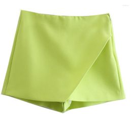 Skirts Pant Skirt Spring Women's European And American Solid Color Asymmetric Pants Versatile High Waist Candy Shorts