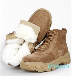 snow boots men's fur integrated wool booties cotton winter thickened warm shoes Martin boot