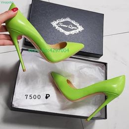 Dress Shoes Classic Matte Black Blue 12cm Shallow Thin High Heels Woman Pumps Tacones Pointed Toe Stilettos Sexy Wedding