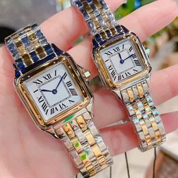 classic elegant designer watch womens panthere fashion quartz movement watches square tank Women gold silver watches Montre de Luxe business C318 Valentine's gift