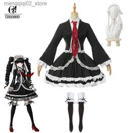 Theme Costume ROLECOS Danganronpa Celestia Ludenberg Cosplay Come Cosplay Game Danganronpa Come School Uniform Women Halloween Full Set Q231010