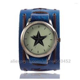 Wristwatches 100pcs/lot CCQ 920044 Retro Square Leather Watches Pentagram Unisex Montre Femme Vintage Wholesale Womens