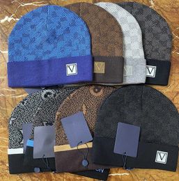 2023 Fashion Designer hats Men's and women's beanie fall/winter louisvuitton thermal knit hat ski brand bonnet Louise vitton Quality plaid Skull Hat Luxury warm cap