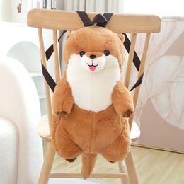 Plush Dolls Kawaii Sea Otter Backpack Toy Stuffed Soft Animal Pillow Decorative Children Shoulder Bag for Kids Birthday Gifts 231009