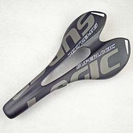 Bike Saddles superlogic 3K Full Carbon Fibre Bicycle Saddle Road MTB Bike Carbon Saddle Seat Matt bike cushion 275*143mm cycling parts 231009