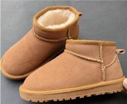 Kods mini 5854 Knöchel Schneestiefel Schuhe Kinder Australien Stil echtes Wildleder Leder warmes Baumwollstiefel Schuhe BOBY Größe 21-35