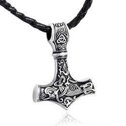 Stainless Steel Vintage Original Necklace Charm Nordic Viking Thor's Hammer Talisman Norse Viking Jewellery Pendant