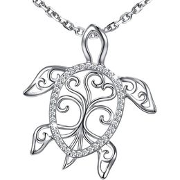 Collana in argento sterling 925 con tartaruga marina Albero della vita Ciondolo tartaruga Vacanza Beachy Festa della mamma Gioielli Regalo per la mamma Ocean280e