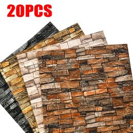 Wall Stickers 20PC XPE Foam 3D Retro Brick Pattern Self Adhesive Waterproof Panel Living Room Bedroom Home Decor Wallpaper 231009