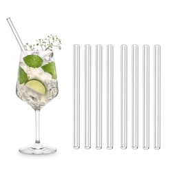 Bar Tools 6inch 15CM Short Glass Drinking Straws 8Pcs set Eco Friendly Reusable Cocktail Straw for Smoothies Milkshake Drinkware 231010
