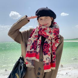 Shawl Imitation Cashmere Scarf Autumn And Winter Thickening Warm Pure Color Shawl Scarf Women Scarf