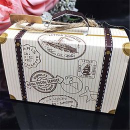 50PCS Mini Traveling Suitcase Candy Boxes Wedding Favor Boxes Party Supplies Bomboniere Favors Holder Birthday Party Ideas215z