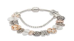 Elegant Butterfly CZ Diamond Beaded Bracelet Luxury Designer for Silver Plated High Quality DIY Beaded Bracelet Original Box Set7146348