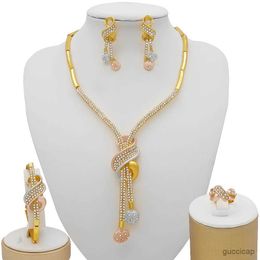 Conjuntos de joias de casamento, cor dourada, conjuntos de joias de casamento, esposa, presentes, colar, pulseira, brincos, anel, joias para mulheres r231010