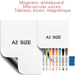Whiteboards A2/A3 Whiteboard Soft Magnetic Board Fridge Sticker Erasable Marker Office Teaching Practice Writing School Whiteboard 231009