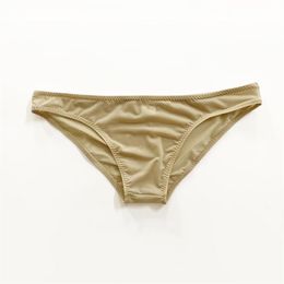 Underpants Plane Seamless Thin Ice Silk Translucent Mens Sexy Underwears Tight Bikini Briefs Low Waist Male Panties Silky Small223z