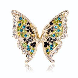 Colourful Diamond Butterfly Brooch Pin Business Suit Tops Coat Corsage Rhinestone Animal Brooches for Women Fashion Jewellery