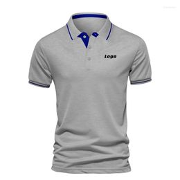 Men's Polos 2023 Solid Color Casual Polo Shirt Can Be Customized With High-end Atmosphere Fashion