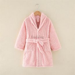 Towels Robes Baby Girls Clothes Winter Flannel Robes for Kids Teen Girls Bathrobe for 4-14 Y Children Pyjamas Robes Pink Blue Navy Bath Towel 231006