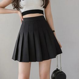 Skirt High Waist Pleated Skirt y2k Summer Casual Kawaii A line Plaid black tennis Japanese School Uniform Mini for Girls 231009